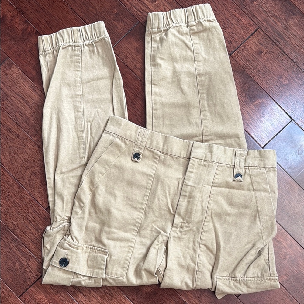 NWOT Zadig & Voltaire Pilote Canvas 100% Cotton Tan Pocket Cargo Pants 6 IT 38